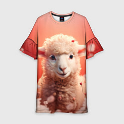 Платье клеш для девочки Милая влюбленная овечка, цвет: 3D-принт