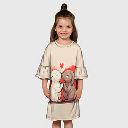 Платье клеш для девочки Влюбленные кролики, цвет: 3D-принт — фото 2
