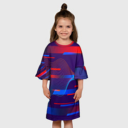 Платье клеш для девочки Abstraction colored, цвет: 3D-принт — фото 2