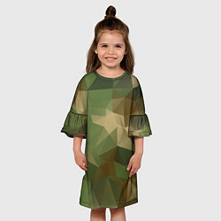 Платье клеш для девочки Камуфляжный геометрический паттерн, цвет: 3D-принт — фото 2