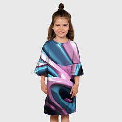 Платье клеш для девочки Пластичная абстракция, цвет: 3D-принт — фото 2