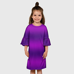Платье клеш для девочки Неоновый сливовый с полосами, цвет: 3D-принт — фото 2
