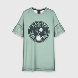 Платье клеш для девочки Дачные войска значок, цвет: 3D-принт