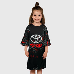 Платье клеш для девочки Toyota краски броня, цвет: 3D-принт — фото 2