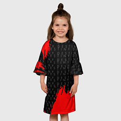 Платье клеш для девочки Дестини паттерн шутер краски, цвет: 3D-принт — фото 2
