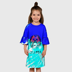 Платье клеш для девочки Метро клан спарта, цвет: 3D-принт — фото 2