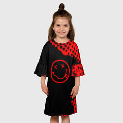 Платье клеш для девочки Nirvana текстура краски, цвет: 3D-принт — фото 2