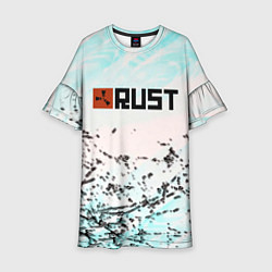 Платье клеш для девочки Rust game текстура, цвет: 3D-принт