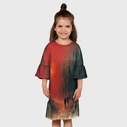 Платье клеш для девочки Двое в пути, цвет: 3D-принт — фото 2