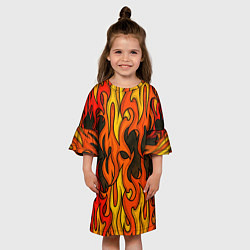 Платье клеш для девочки Языки пламени арт, цвет: 3D-принт — фото 2