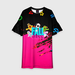 Платье клеш для девочки Fall Guys kids color, цвет: 3D-принт