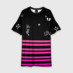 Детское платье Lil Peep розовые полосы
