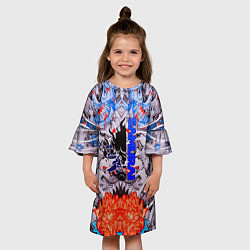 Платье клеш для девочки Samurai cyberpunk карпы кои, цвет: 3D-принт — фото 2