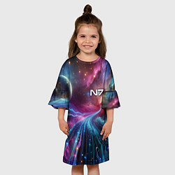 Платье клеш для девочки Mass Effect - N7, цвет: 3D-принт — фото 2