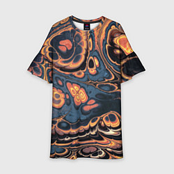 Платье клеш для девочки Абстрактный разноцветный узор, цвет: 3D-принт