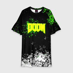 Платье клеш для девочки Doom токсичное лого краски, цвет: 3D-принт