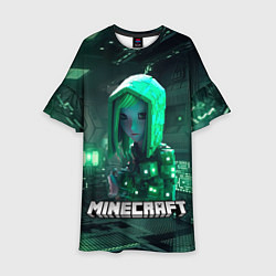 Платье клеш для девочки Minecraft девушка хакер, цвет: 3D-принт