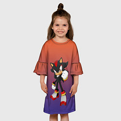 Платье клеш для девочки Ёж Шэдоу Соник, цвет: 3D-принт — фото 2