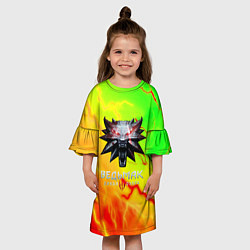 Платье клеш для девочки Ведьмак шторм стиль охотник, цвет: 3D-принт — фото 2