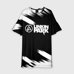 Платье клеш для девочки Linkin park рок бенд краски, цвет: 3D-принт
