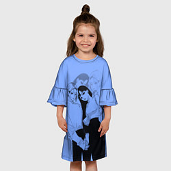Платье клеш для девочки Эмми и Син - Любовь с кончиков пальцев, цвет: 3D-принт — фото 2