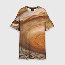 Платье клеш для девочки Волны Юпитера - star dust, цвет: 3D-принт