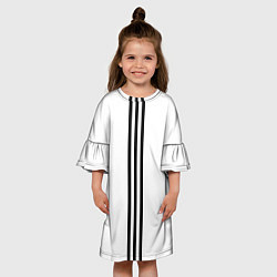 Платье клеш для девочки Просто три черных полоски, цвет: 3D-принт — фото 2