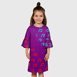 Платье клеш для девочки НФС лого градиент текстура, цвет: 3D-принт — фото 2