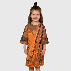 Платье клеш для девочки Каналы на Марсе - star dust, цвет: 3D-принт — фото 2
