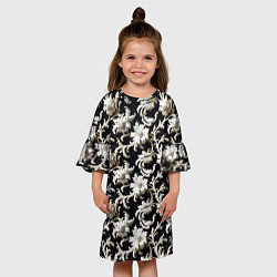 Платье клеш для девочки Узор в стиле барокко, цвет: 3D-принт — фото 2