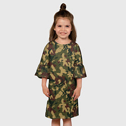 Платье клеш для девочки Абстрактный камуфляжный паттерн, цвет: 3D-принт — фото 2