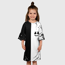 Платье клеш для девочки Marshmello краски музыка, цвет: 3D-принт — фото 2