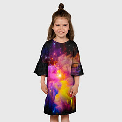 Платье клеш для девочки Космическое пространство, цвет: 3D-принт — фото 2