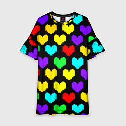 Платье клеш для девочки Undertale heart pattern, цвет: 3D-принт