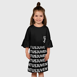 Платье клеш для девочки Juventus pattern fc club steel, цвет: 3D-принт — фото 2
