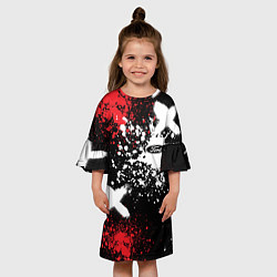 Платье клеш для девочки Форд на фоне граффити и брызг красок, цвет: 3D-принт — фото 2