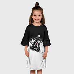 Платье клеш для девочки Scrambler BlacknWhite, цвет: 3D-принт — фото 2