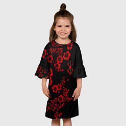 Платье клеш для девочки Клеймо жертвы из аниме Берсерк - красные цветы, цвет: 3D-принт — фото 2