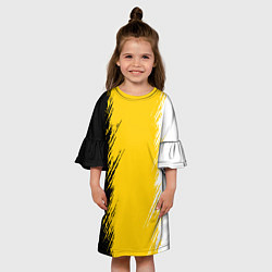 Платье клеш для девочки Имперский флаг России штрихи, цвет: 3D-принт — фото 2