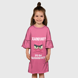 Платье клеш для девочки Розовая мордочка: хамлю это вы вдохновляете, цвет: 3D-принт — фото 2