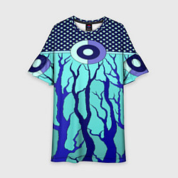 Платье клеш для девочки Turquoise abstraction, цвет: 3D-принт