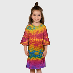 Платье клеш для девочки Тай-даечка, цвет: 3D-принт — фото 2