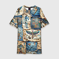 Платье клеш для девочки Пэчворк из Египетских мотивов, цвет: 3D-принт
