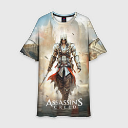 Платье клеш для девочки Assassins creed poster game, цвет: 3D-принт