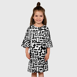 Платье клеш для девочки Чёрно-белая глитч инфекция, цвет: 3D-принт — фото 2