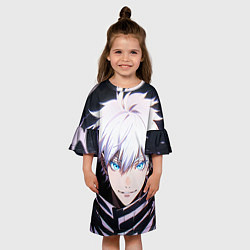 Платье клеш для девочки Сатору Годзё Jujutsu Kaisen, цвет: 3D-принт — фото 2