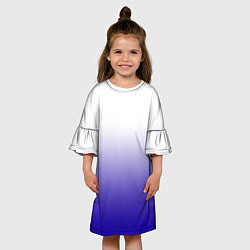 Платье клеш для девочки Градиент белый ультрамарин, цвет: 3D-принт — фото 2
