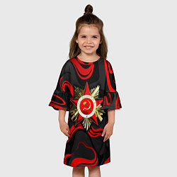 Платье клеш для девочки Великая отечественная война - красные языки, цвет: 3D-принт — фото 2