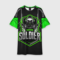 Платье клеш для девочки Games soldier, цвет: 3D-принт