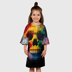 Платье клеш для девочки Lego skull fantasy - ai art, цвет: 3D-принт — фото 2